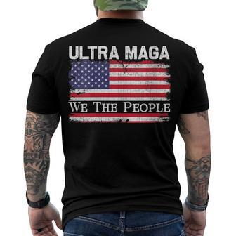 Womens We Are The People Men And Women Vintage Usa Flag Ultra Mega Men's T-shirt Back Print - Seseable