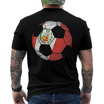 Peru Soccer Ball Flag Jersey Peruvian Football Men's Back Print T-shirt | Mazezy