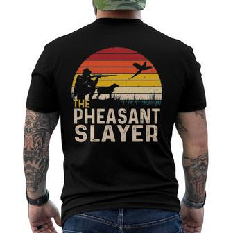The Pheasant Slayer Pheasant Hunting Bird Hunter Men's Back Print T-shirt | Mazezy