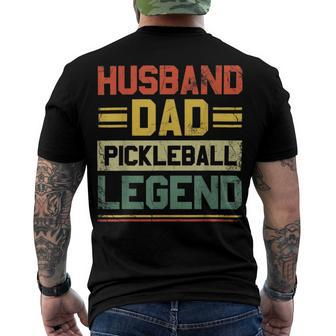 Pickleball Husband Dad Legend Men's Crewneck Short Sleeve Back Print T-shirt - Monsterry
