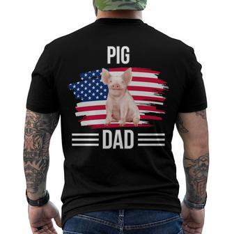 Piglet Us Flag 4Th Of July Fathers Day Pig Dad Men's T-shirt Back Print - Seseable