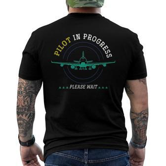 Pilot In Progress Airplane Aviation Aircraft Future Pilot Men's Back Print T-shirt