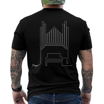 Pipe Organ Player Minimalist Church Organ Player Men's Back Print T-shirt | Mazezy