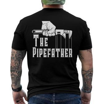 Mens The Pipefather Plumber Plumbing Pipefitter Drain Surgeon Men's Back Print T-shirt | Mazezy