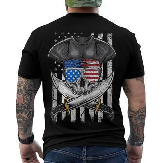 Pirate 4Th Of July American Flag Usa America Patriotic Men's T-shirt Back Print - Seseable