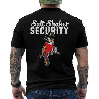 Pirate Parrot I Salt Shaker Security Men's Back Print T-shirt | Mazezy