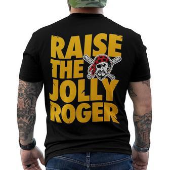 Pirates Raise The Jolly Roger Men's Crewneck Short Sleeve Back Print T-shirt - Monsterry