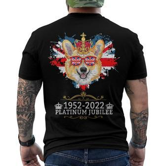 Platinum Jubilee 2022 Union Jack For Kids & Jubilee Corgi Men's Back Print T-shirt | Mazezy
