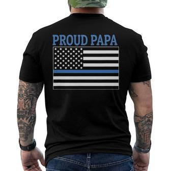 Police Officer Papa - Proud Papa Men's Back Print T-shirt | Mazezy