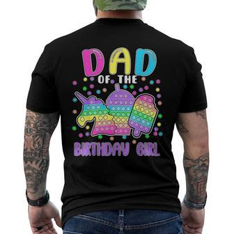 Lets Pop It Dad Of The Birthday Girl Pop It Men's Back Print T-shirt | Mazezy