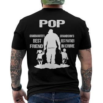 Pop Grandpa Pop Best Friend Best Partner In Crime Men's T-Shirt Back Print - Seseable