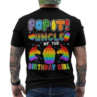 Pop It Uncle Of The Birthday Girl Kids Family Matching Men's T-shirt Back Print - Seseable