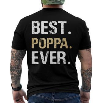 Poppa From Granddaughter Grandson Best Poppa Ever Men's Back Print T-shirt