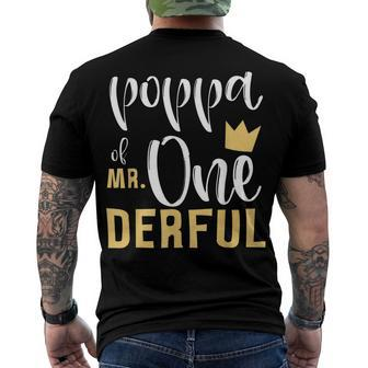 Mens Poppa Of Mr Onederful 1St Birthday First One-Derful Matching Men's T-shirt Back Print - Seseable