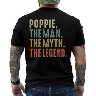 Mens Poppie The Man The Myth The Legendfathers Day Men's Back Print T-shirt | Mazezy