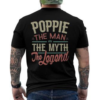 Mens Poppiefrom Grandchildren Poppie The Myth The Legend Men's Back Print T-shirt | Mazezy