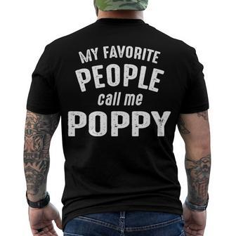 Poppy Grandpa My Favorite People Call Me Poppy Men's T-Shirt Back Print - Seseable
