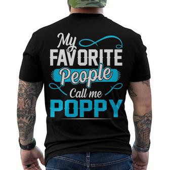 Poppy Grandpa My Favorite People Call Me Poppy V2 Men's T-Shirt Back Print - Seseable