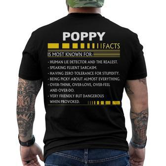 Poppy Name Poppy Facts Men's T-Shirt Back Print - Seseable