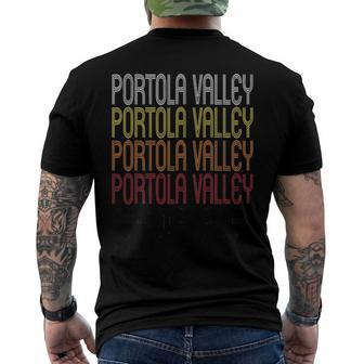 Portola Valley Ca Vintage Style California Men's Back Print T-shirt | Mazezy