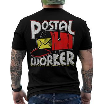 Postal Worker Delivery Service Vintage Mailman Novelty Men's T-shirt Back Print - Seseable