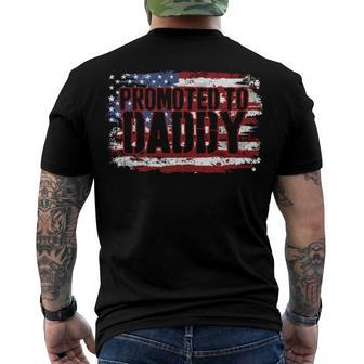 Pregnancy Announcement Daddy Dad American Flag 4Th Of July Men's T-shirt Back Print - Seseable
