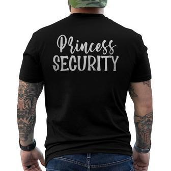 Princess Security Halloween Dad Men Matching Easy Costume Men's Back Print T-shirt | Mazezy