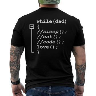 Programmer Dad Sleep Eat Code Fathers Day Men's Back Print T-shirt | Mazezy