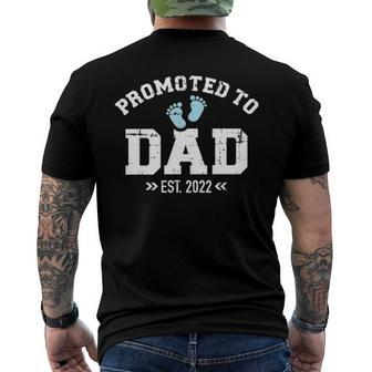 Promoted To Dad 2022 Baby Feets Men's Back Print T-shirt | Mazezy