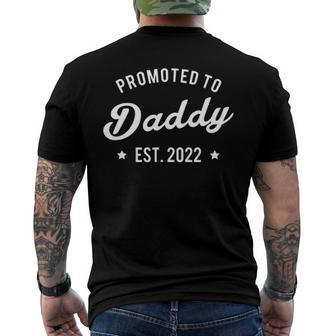 Mens Promoted To Daddy 2022 Dad Father Men's Back Print T-shirt | Mazezy