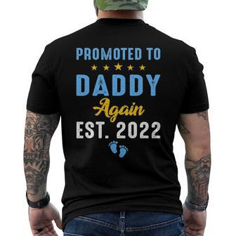 Promoted To Daddy Again 2022 Soon To Be Daddy Again Men's Back Print T-shirt | Mazezy