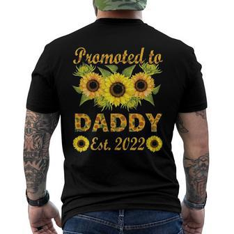 Promoted To Daddy Est 2022 Sunflower Men's Back Print T-shirt | Mazezy