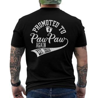 Promoted To Pawpaw Again 2022 Cute New Daddy For Men Men's Back Print T-shirt | Mazezy