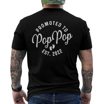 Promoted To Poppop 2022 For First Time Fathers New Dad Men's Back Print T-shirt | Mazezy