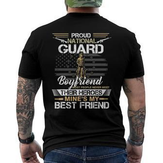 Proud Army National Guard Boyfriend Flag US Military Men's Back Print T-shirt | Mazezy