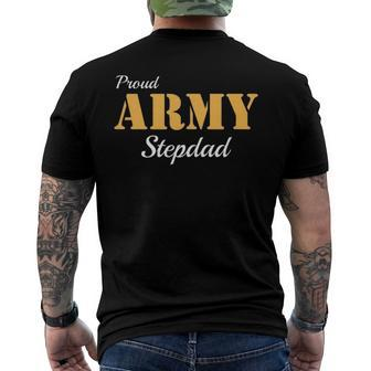 Proud Army Stepdad Fathers Day Men's Back Print T-shirt | Mazezy