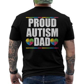 Proud Autism Dad Father Of Autistic Child Men's Crewneck Short Sleeve Back Print T-shirt | Mazezy