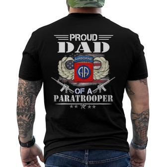 Proud Dad Of A Army 82Nd Airborne Division Paratrooper Men's Back Print T-shirt | Mazezy