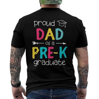 Proud Dad Father Pre-K Preschool Family Matching Graduation Men's Back Print T-shirt | Mazezy