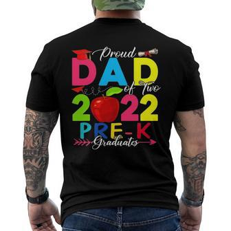 Proud Dad Of Two 2022 Pre-K Graduates Family Lover Men's Back Print T-shirt | Mazezy