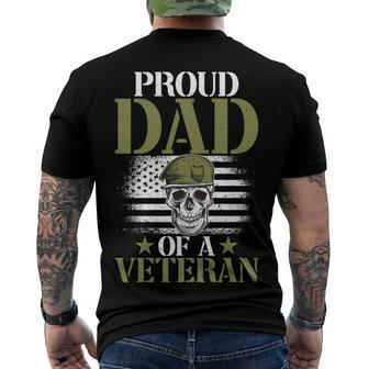 Proud Dad Of A Veteran Patrioticic Memorial Day 4Th Of July Men's T-shirt Back Print - Seseable