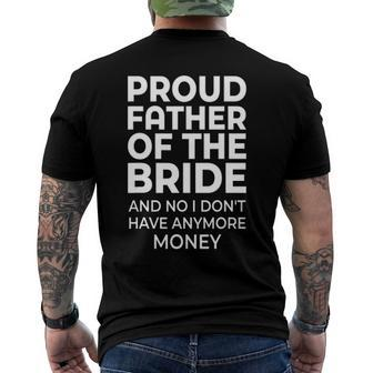Mens Proud Father Of The Bride - Wedding Marriage Bride Dad Men's Back Print T-shirt | Mazezy AU