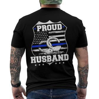 Proud Husband Of Police Officer Men's Back Print T-shirt | Mazezy