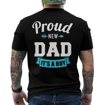 Proud New Dad Its A Boy Gender Reveal Party Men's Back Print T-shirt | Mazezy