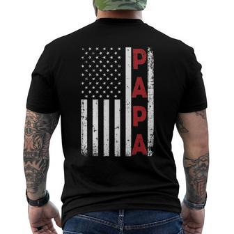 Proud Papa Usa Flag Fathers Day Tee From Grandchildren Men's Back Print T-shirt | Mazezy