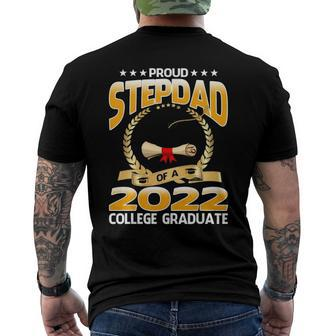 Proud Stepdad Of A 2022 College Graduate Graduation Men's Crewneck Short Sleeve Back Print T-shirt | Mazezy