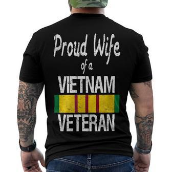 Proud Wife Of A Vietnam Veteran Service Badge Us Military T-Shirt Men's Crewneck Short Sleeve Back Print T-shirt - Monsterry DE