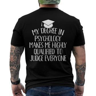 Psychology Major Graduation My Degree In Psychology Men's Back Print T-shirt | Mazezy