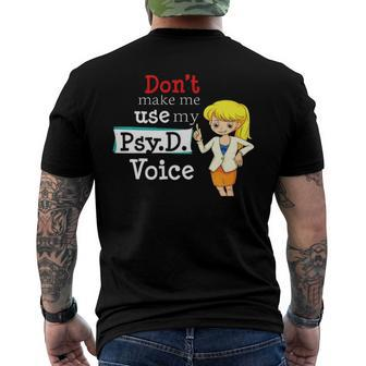 Psyd Student Psychologist Psychology Major Men's Back Print T-shirt | Mazezy