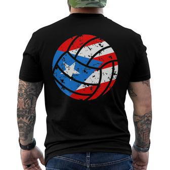 Puerto Rican Volleyball Proud Boricua Flag Puerto Rico Men's Back Print T-shirt | Mazezy